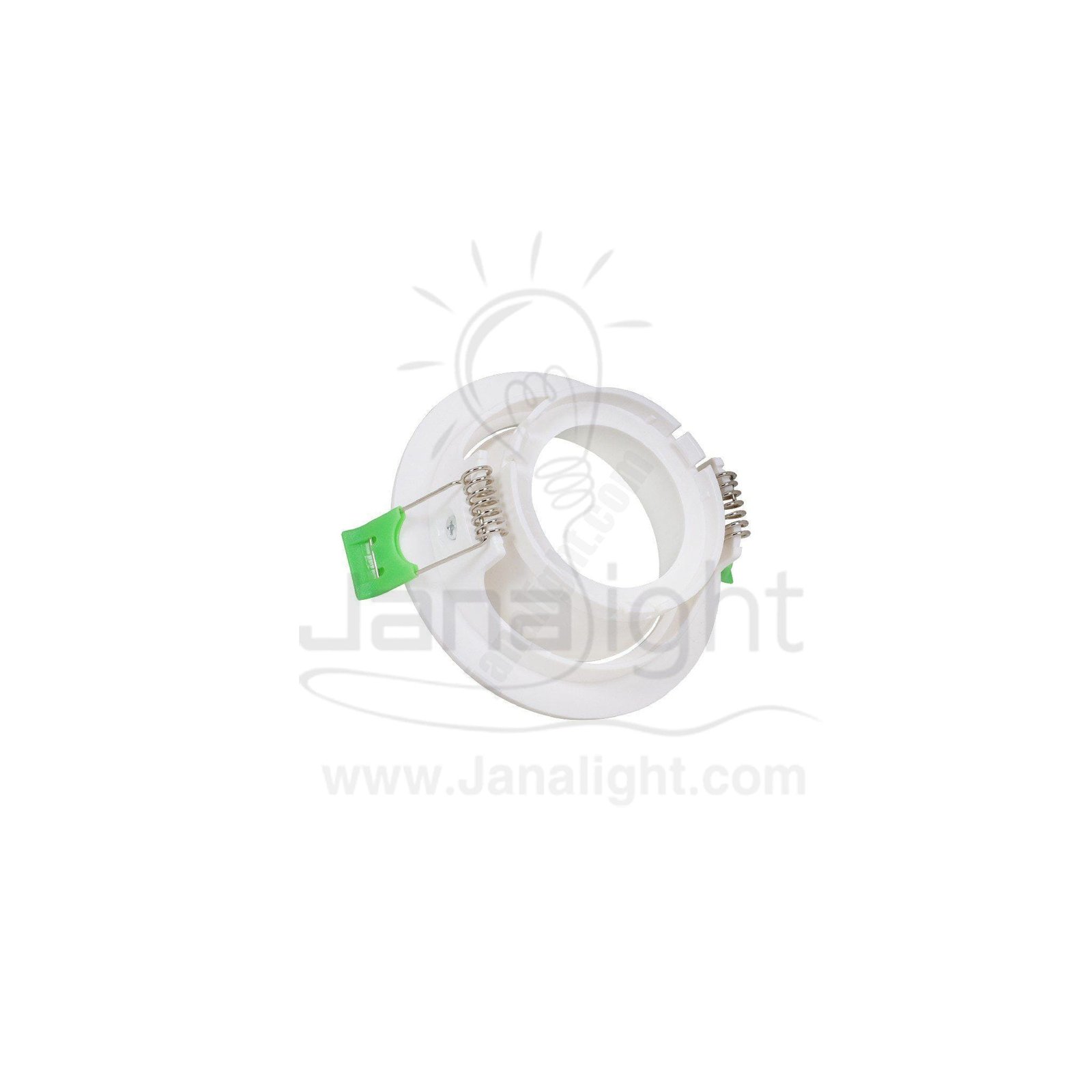 سبوت لايت فارغ متحرك مدور بلاستك ابيض جنى لايت Jn402 Single Round White Spotlight Frame